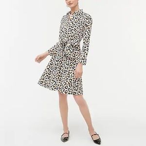 NWT J. Crew Leopard tie-waist shirtdress
